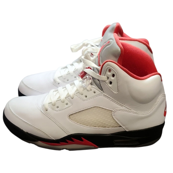Men's Jordan 5 Retro Fire Red Silver Tongue (2020) - Picture 1 of 12